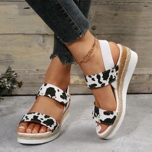 💛 Cow Pattern Sling Back Sandals 🐄